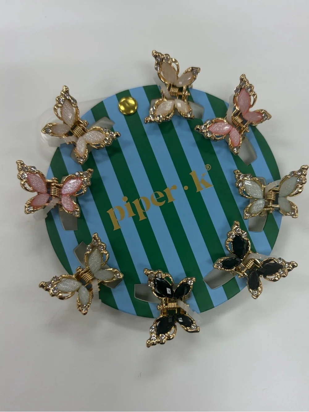 NWT ⚜️🦋⚜️ Piper K Butterfly Mini Hair Claw Clip Set of 8!